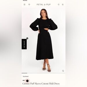 Petal and pup ginnee puff sleeve cutout midi dress